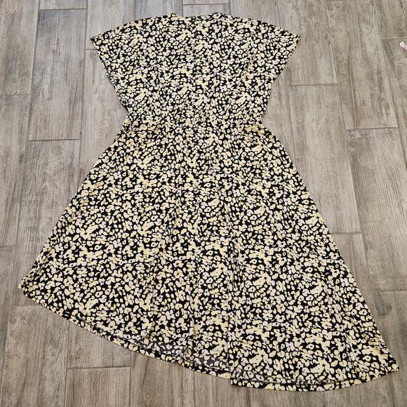 Eloquii Black and Yellow Floral Midi Dress - Picture 6 of 9